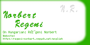 norbert regeni business card